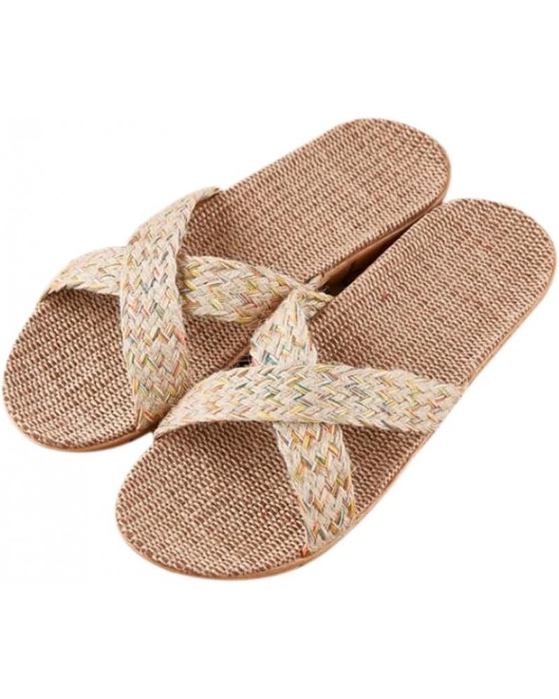 Flax Suction Sweat Odor-Proof Summer Spring Fall Winter Home Linen Cool Shoes Sandals Couples Indoor Four Seasons Cotton Line...