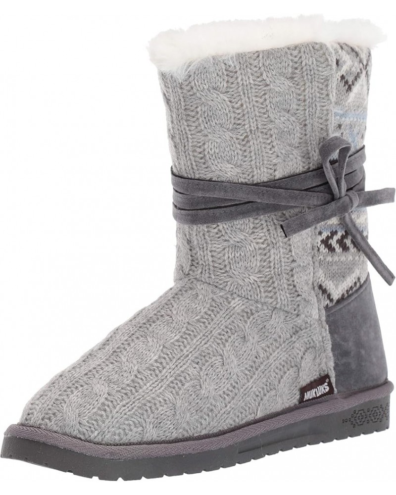 Women's Pull on Fashion Boot Light Grey $21.99 Boots