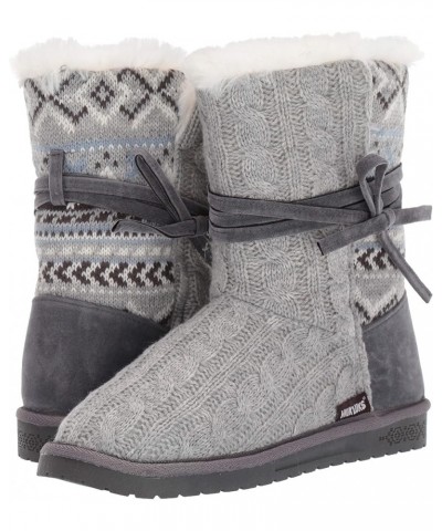 Women's Pull on Fashion Boot Light Grey $21.99 Boots