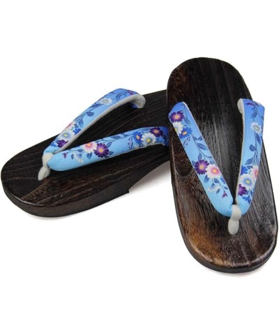 Step into The Halloween Spirit with Women's Traditional Japanese Clogs - Geta Sandals, Adorned with Flower Art and Wide-Sided...