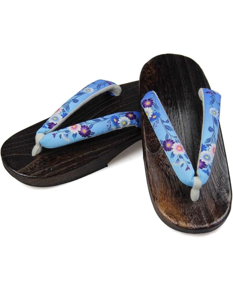 Step into The Halloween Spirit with Women's Traditional Japanese Clogs - Geta Sandals, Adorned with Flower Art and Wide-Sided...