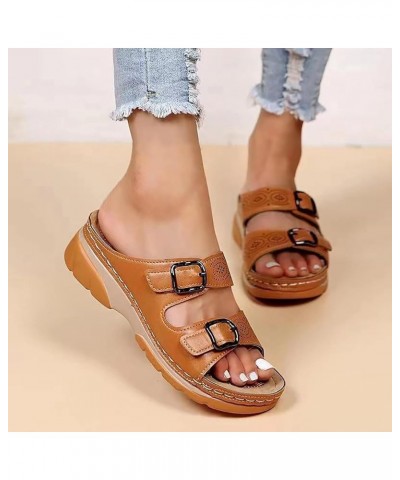 Flats Shoes for Women Heel Shoes Comfort Orthopedic Sandals Cross Strappy Flats Casual Summer Outdoor Walking Slide 91-zoxro-...