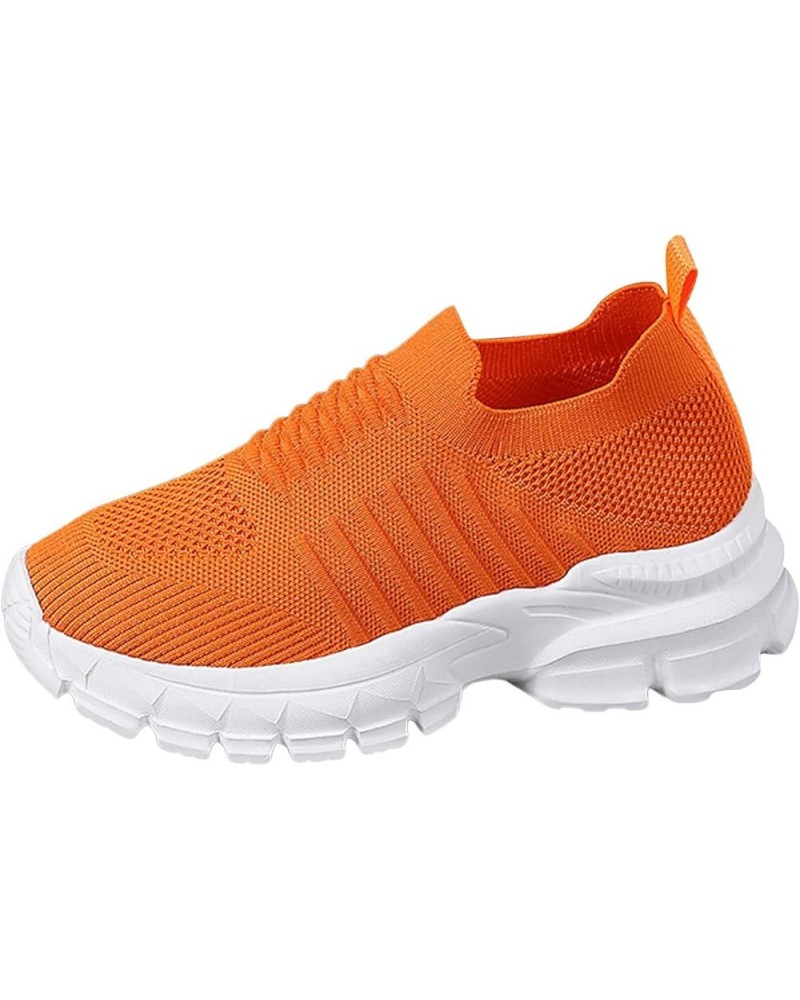 Womens Walking Tennis Mesh Shoes Casual Fashion Hiking Sneakers Running Shoes for Women Ao1-orange $12.75 Fashion Sneakers