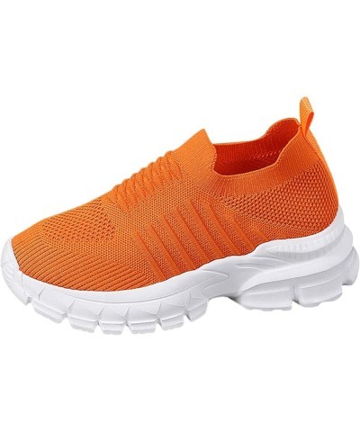 Womens Walking Tennis Mesh Shoes Casual Fashion Hiking Sneakers Running Shoes for Women Ao1-orange $12.75 Fashion Sneakers