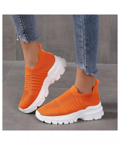 Womens Walking Tennis Mesh Shoes Casual Fashion Hiking Sneakers Running Shoes for Women Ao1-orange $12.75 Fashion Sneakers