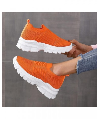 Womens Walking Tennis Mesh Shoes Casual Fashion Hiking Sneakers Running Shoes for Women Ao1-orange $12.75 Fashion Sneakers