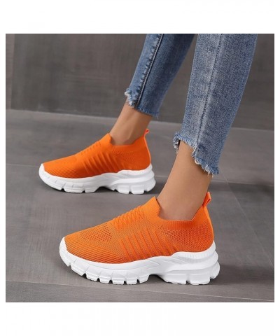 Womens Walking Tennis Mesh Shoes Casual Fashion Hiking Sneakers Running Shoes for Women Ao1-orange $12.75 Fashion Sneakers