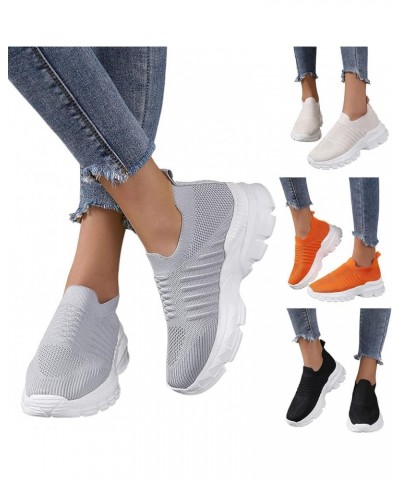 Womens Walking Tennis Mesh Shoes Casual Fashion Hiking Sneakers Running Shoes for Women Ao1-orange $12.75 Fashion Sneakers