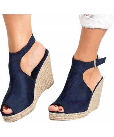 Heeled Sandals for Women, Sandals for Women Dressy Summer Breathable Hollow Out Chunky Low Heel Sandals with Buckle X02-dark ...