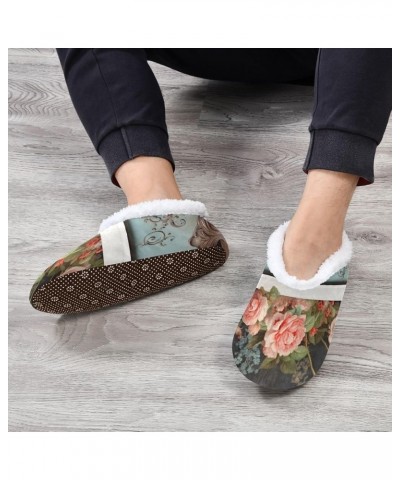 Teal Vintage Bathroom Bathtub Women House Slippers, Warm House Slippers for Men, Mens Bedroom Slippers M-XXL Vintage Bathroom...