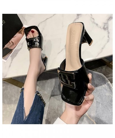 Block Heel Sandals for Women Women Sandals Fashion New Spring Summer Thick Heel Square Heel Comfortable Square 7 Black $23.16...