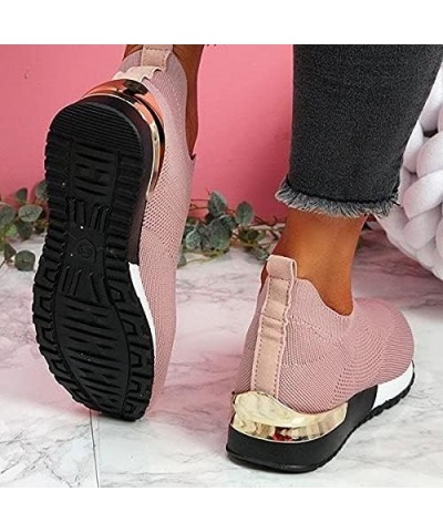 Elegant Elastic Slip-on Flat Shoes,Women Fashion Shoes 4 Pink $14.28 Flats