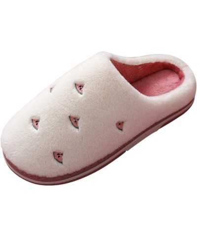 House Slippers for Women Fuzzy Slippers Soft Plush Cozy House Shoes Furry Open Toe Indoor Outdoor Slip on Warm Watermelon Red...