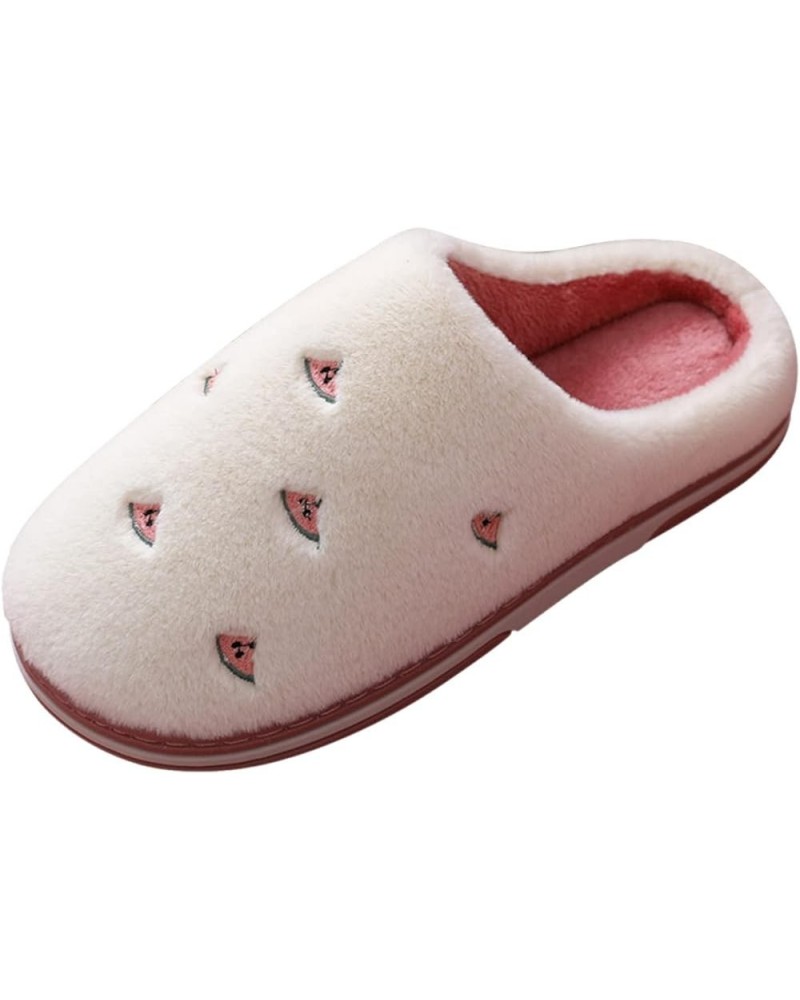 House Slippers for Women Fuzzy Slippers Soft Plush Cozy House Shoes Furry Open Toe Indoor Outdoor Slip on Warm Watermelon Red...