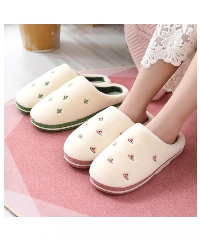 House Slippers for Women Fuzzy Slippers Soft Plush Cozy House Shoes Furry Open Toe Indoor Outdoor Slip on Warm Watermelon Red...