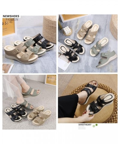 2023 Womens Wedge Sandles Comfortable Dressy Summer Slippers for Women Flip Flops Womens Ankle Strap Platform Slippers Casual...