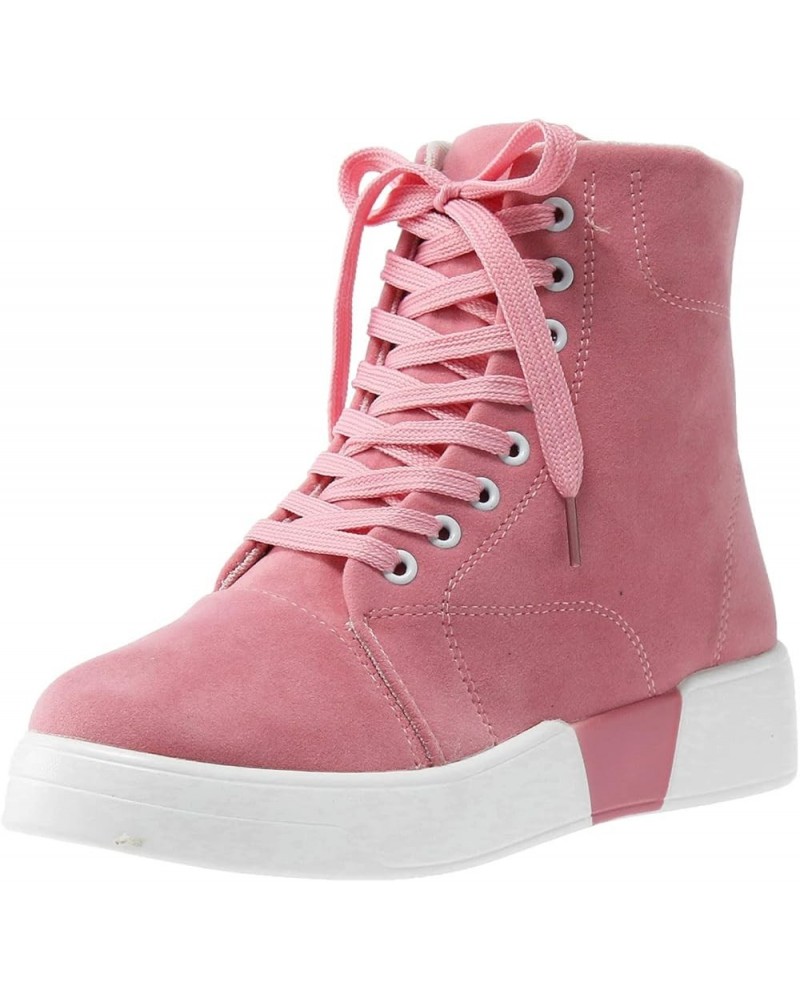 CsgrFagr Womens Lace Up High Top Fashion Ankle Booties Casual Shoes Skate Shoes Forever Shoes Women (Pink, 9) Pink 8 $26.33 F...