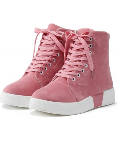 CsgrFagr Womens Lace Up High Top Fashion Ankle Booties Casual Shoes Skate Shoes Forever Shoes Women (Pink, 9) Pink 8 $26.33 F...