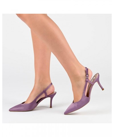 Closed Pointed Toe Slingback Sweetheart Stiletto Pump for Women - Knightly Buckle Ankle Strap Heel Fuchsia $28.60 Pumps