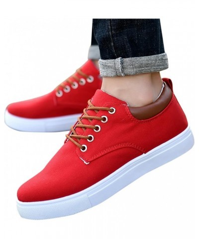 Mens Running Sneakers Slip on Walking Shoes Tennis Comfort Work Soft Sole Trainers Dress Shoes for Men Red $13.94 Boots