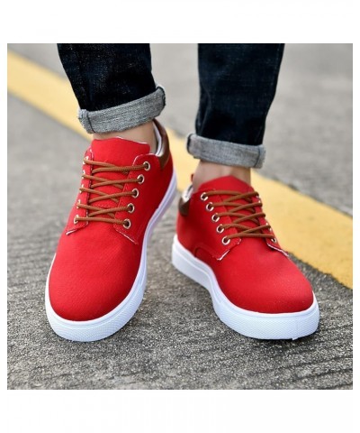 Mens Running Sneakers Slip on Walking Shoes Tennis Comfort Work Soft Sole Trainers Dress Shoes for Men Red $13.94 Boots