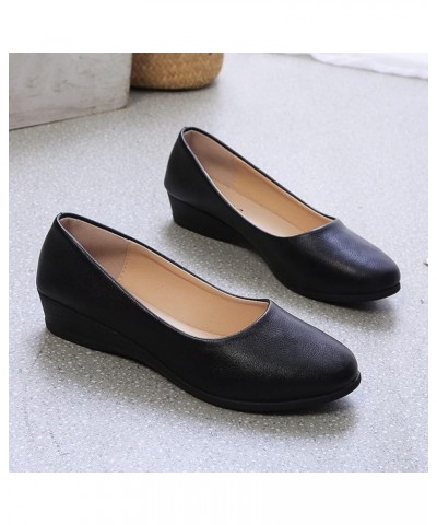 Classic Mini Platform Wedges Shoes For Women Dressy Women Platform Size 9 Walking Sandals Women'S Low Heeled Casual Sa Black-...