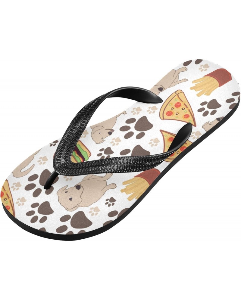 Womens Flip Flops Summer Beach Sandals Cute Dog Pizza Burger Casual Thong Slippers Comfortable Shower Slippers Non Slip Water...