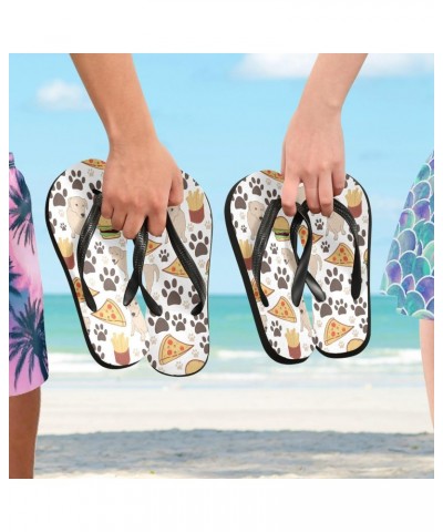 Womens Flip Flops Summer Beach Sandals Cute Dog Pizza Burger Casual Thong Slippers Comfortable Shower Slippers Non Slip Water...