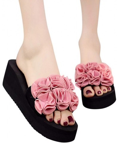 Wedges Slippers Clip Non-Slip Summer Flops Toe Flip Casual Fashion Women's Beach Women's Slipper (Pink, 5.5) 6 Pink $9.93 San...