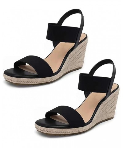 1 Pair Women Sandals Nice-looking Soft Footbed Platform Simple Casual Lady Shoes Footwear Black $10.05 Sandals