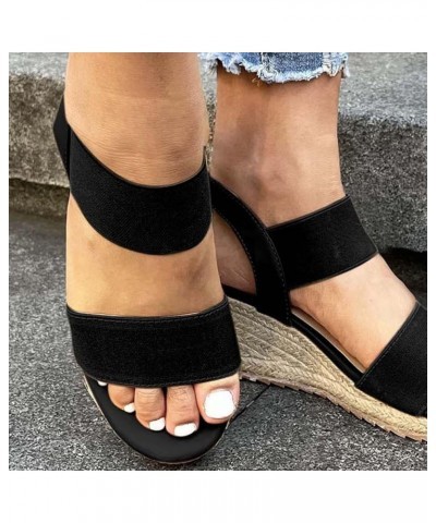 1 Pair Women Sandals Nice-looking Soft Footbed Platform Simple Casual Lady Shoes Footwear Black $10.05 Sandals