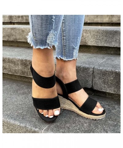 1 Pair Women Sandals Nice-looking Soft Footbed Platform Simple Casual Lady Shoes Footwear Black $10.05 Sandals