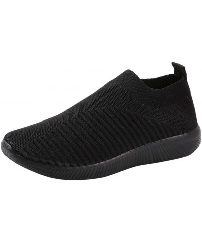 Womens Slip on Running Shoes Lightweight Tennis Shoes Non Slip Gym Workout Shoes Breathable Mesh Walking Sneakers Black $12.6...