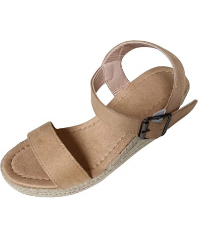 Fisherman Sandals for Women Wide Wedge Weaving Toe Buckle Slope Open Heel Summer Size Sandals Women Belt Large Women's Sandal...