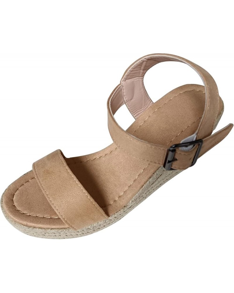 Fisherman Sandals for Women Wide Wedge Weaving Toe Buckle Slope Open Heel Summer Size Sandals Women Belt Large Women's Sandal...