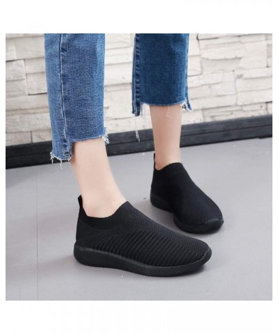 Womens Slip on Running Shoes Lightweight Tennis Shoes Non Slip Gym Workout Shoes Breathable Mesh Walking Sneakers Black $12.6...