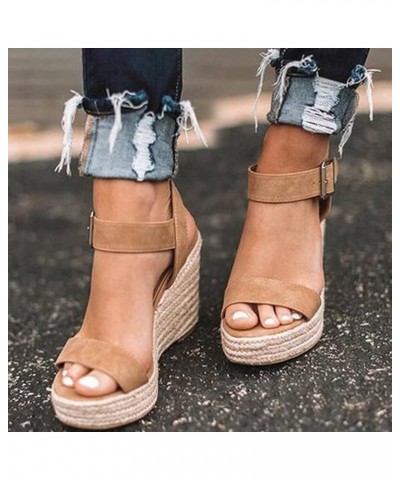 Fisherman Sandals for Women Wide Wedge Weaving Toe Buckle Slope Open Heel Summer Size Sandals Women Belt Large Women's Sandal...