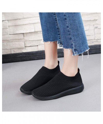 Womens Slip on Running Shoes Lightweight Tennis Shoes Non Slip Gym Workout Shoes Breathable Mesh Walking Sneakers Black $12.6...