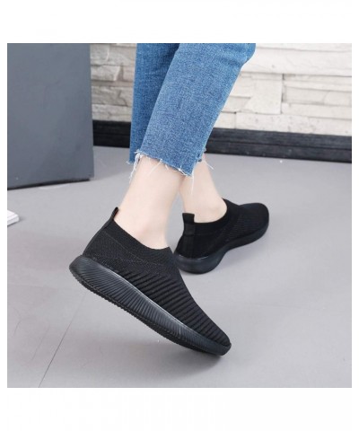 Womens Slip on Running Shoes Lightweight Tennis Shoes Non Slip Gym Workout Shoes Breathable Mesh Walking Sneakers Black $12.6...