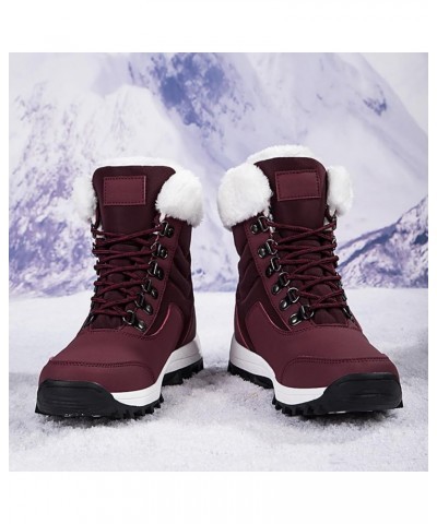 Womens Snow Boots Mid-Calf Winter Boots Ladies Waterproof Warm Fur Lined Non-Slip Warm Boots For Work Walking Hiking Outdoor ...