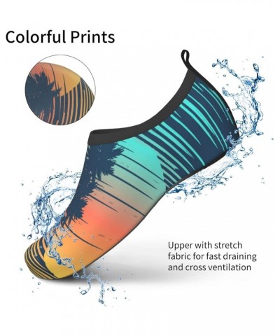 Non-Slip Water Shoes Quick-Dry Aqua Socks Barefoot Shoes for Beach Surf-Sunset Summer with Tropical Tree Fashion $18.56 Athle...