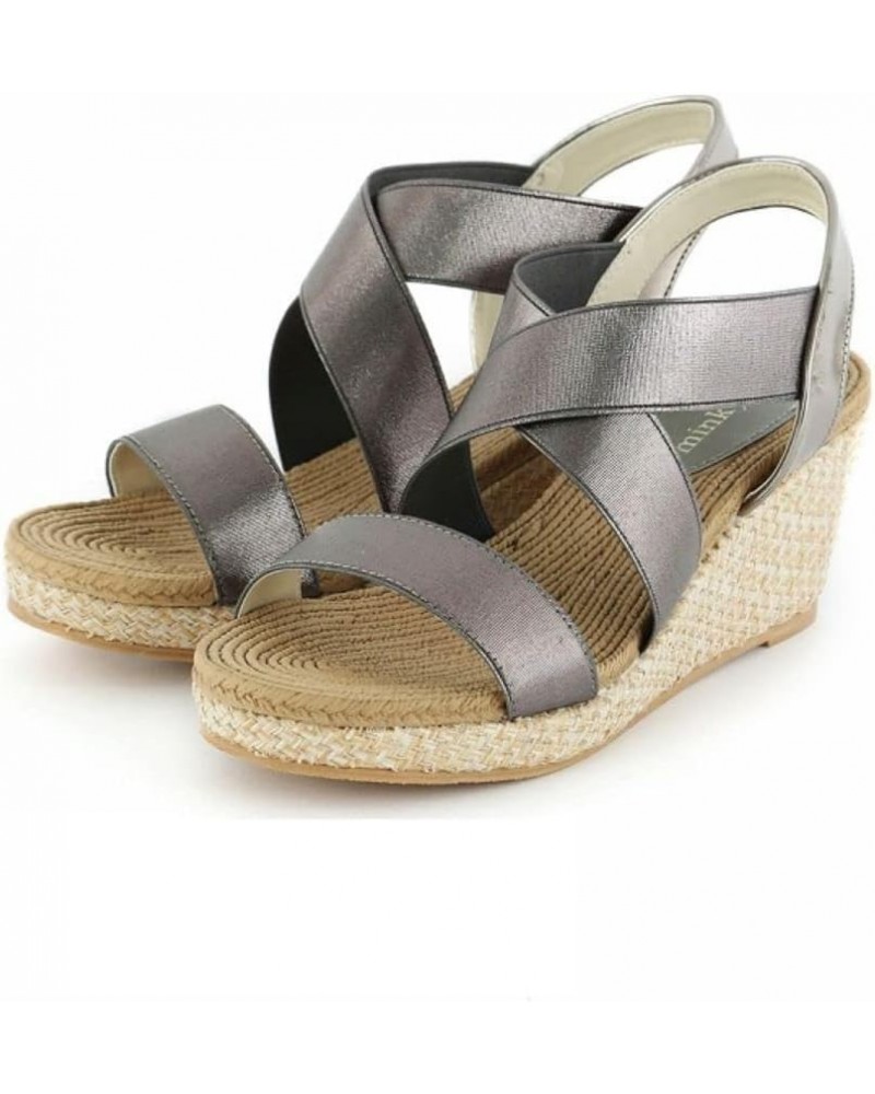 Women's Classic Wedge Sandal Silver (Gunmetallic) $23.41 Sandals