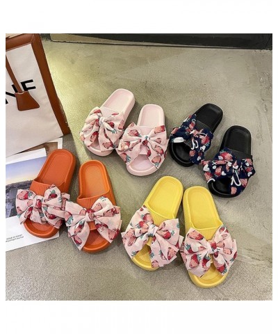 Flower Cloud Sliders for Women Non-Slip Bath Slippers House Quick Drying Slides Pillow Slipper Open Toe Soft Sandals Pink Yel...