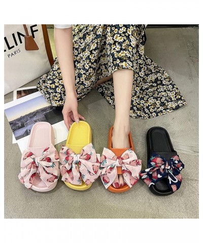 Flower Cloud Sliders for Women Non-Slip Bath Slippers House Quick Drying Slides Pillow Slipper Open Toe Soft Sandals Pink Yel...