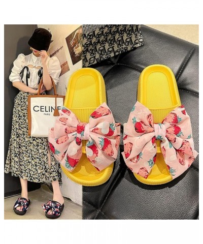 Flower Cloud Sliders for Women Non-Slip Bath Slippers House Quick Drying Slides Pillow Slipper Open Toe Soft Sandals Pink Yel...