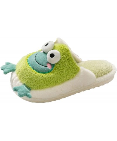 Slippers for Women Cute Fluffy Slippers Memory Foam House Slippers Warm Plush Bedroom Anti-Slip House Shoes Green $14.92 Fash...