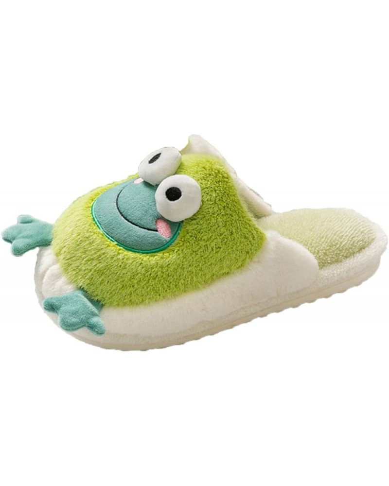 Slippers for Women Cute Fluffy Slippers Memory Foam House Slippers Warm Plush Bedroom Anti-Slip House Shoes Green $14.92 Fash...