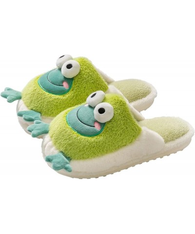 Slippers for Women Cute Fluffy Slippers Memory Foam House Slippers Warm Plush Bedroom Anti-Slip House Shoes Green $14.92 Fash...