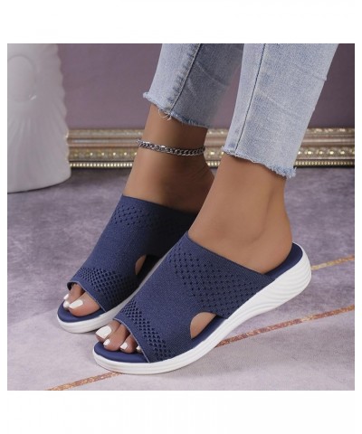 Trendy Sandals for Women 2024 Women's Sandals Fashionable Pattern Set Toe Breathable and Comfortable Wedge Sandals Sandals4-b...