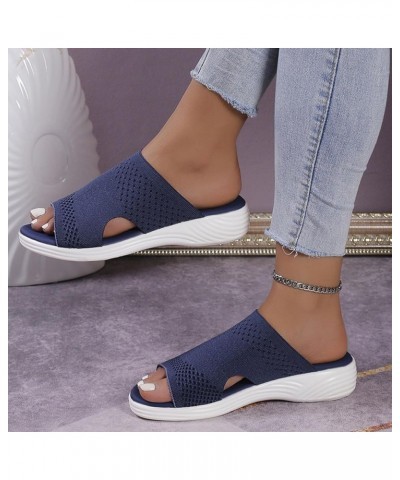 Trendy Sandals for Women 2024 Women's Sandals Fashionable Pattern Set Toe Breathable and Comfortable Wedge Sandals Sandals4-b...